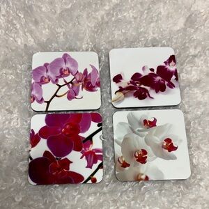 Floral Orchid Coasters Set